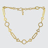 Circle, rectangle, and triangle choker necklace