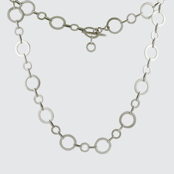 Circle Link Necklace with Toggle Clasp