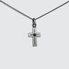 Tiny Cross Necklace with Star Set Stone
