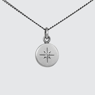 Disc Necklace with Star Set Diamond