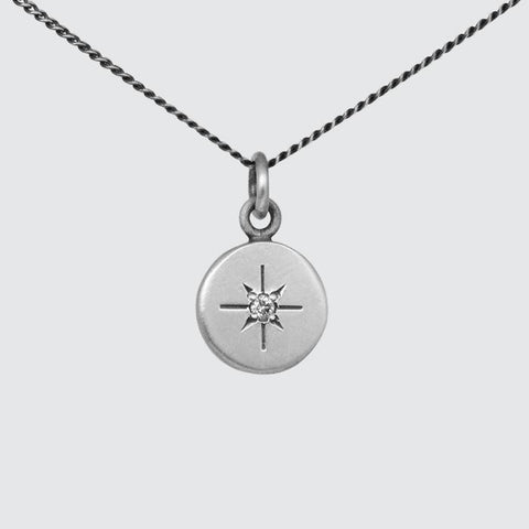 Disc Necklace with Star Set Diamond