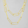 Extra Long Rectangular Link Chain Necklace