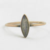 Faceted Stone Marquis Solid Gold Stacking Ring