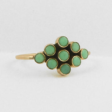 Vintage Inspired Nine Stone Ring in 10k Rose Gold