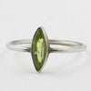 Faceted stone marquis sterling silver stacking ring