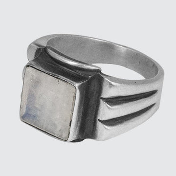 Faceted Stone Deco Ring