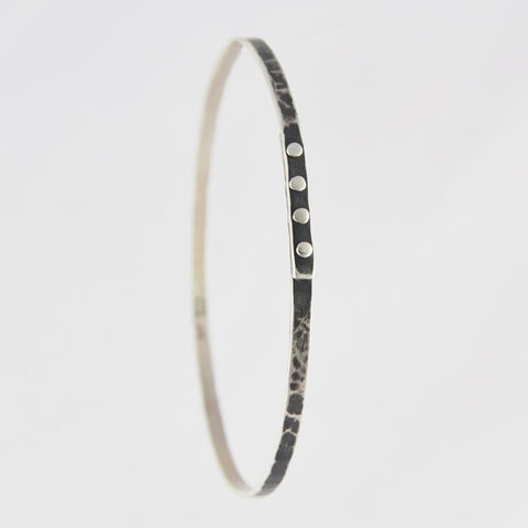 Hammered Bangle with Rivets