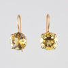 Simple Faceted Stone Gold Drop Earrings