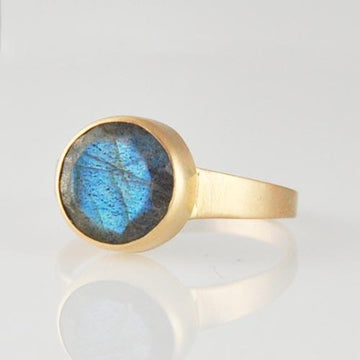 Faceted Stone Ring in Gold