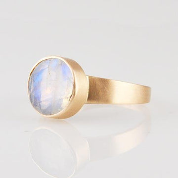 Faceted Stone Ring in Gold
