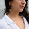 Large Circle Drop Earrings with Dangling Stones