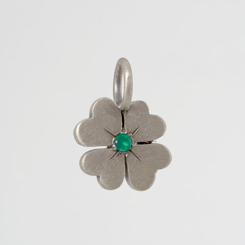Lucky Shamrock Charm with Stone Center